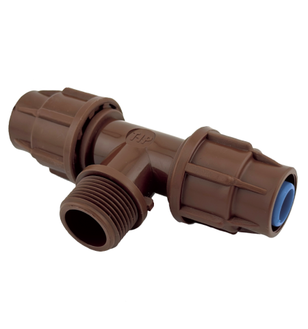 Тройник φ20 х 3/4"м. х φ20 холендър кафяв